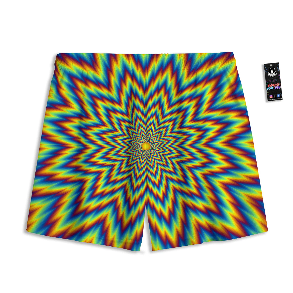 Moving Optical Illusion Spiral Expansion Mesh Shorts - Image 2