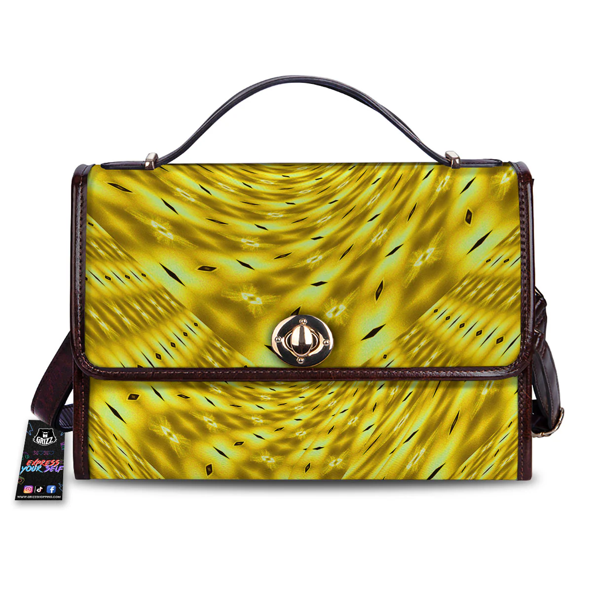 Moving Optical Illusion Yellow Big Bang Women's Satchel Bag
