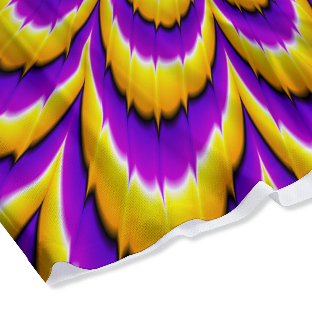 Moving Optical Yellow Flower Illusion Mesh Shorts - Image 4