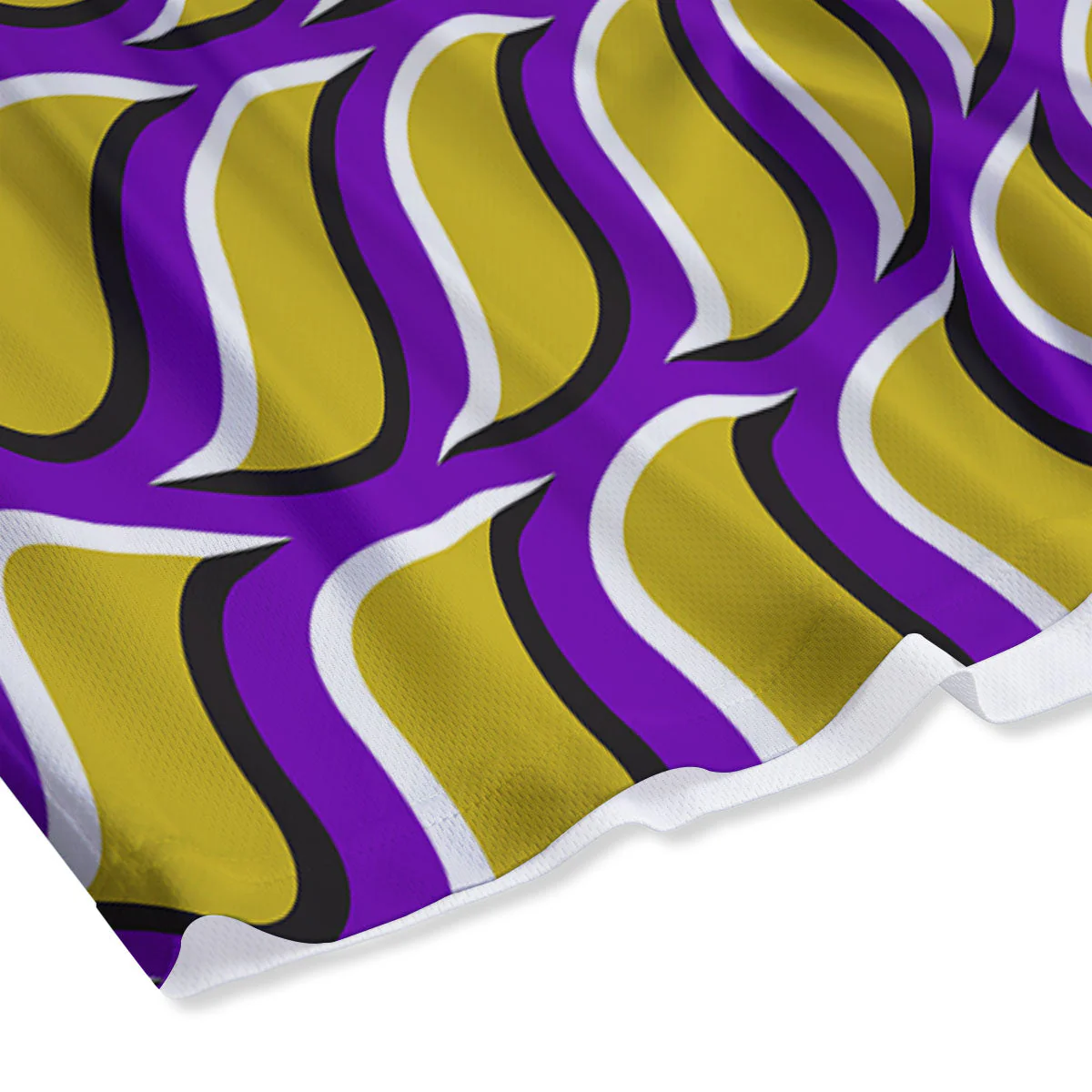 Moving Optical Yellow Spiral Illusion Mesh Shorts - Image 4