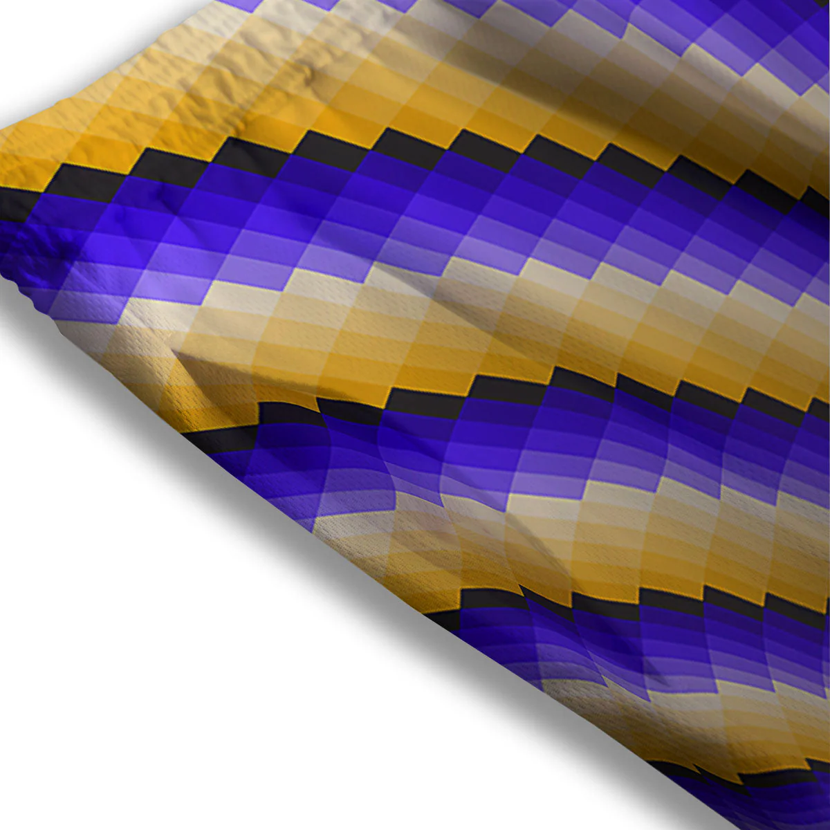 Moving Optical Yellow Vortex Illusion Mesh Shorts - Image 3