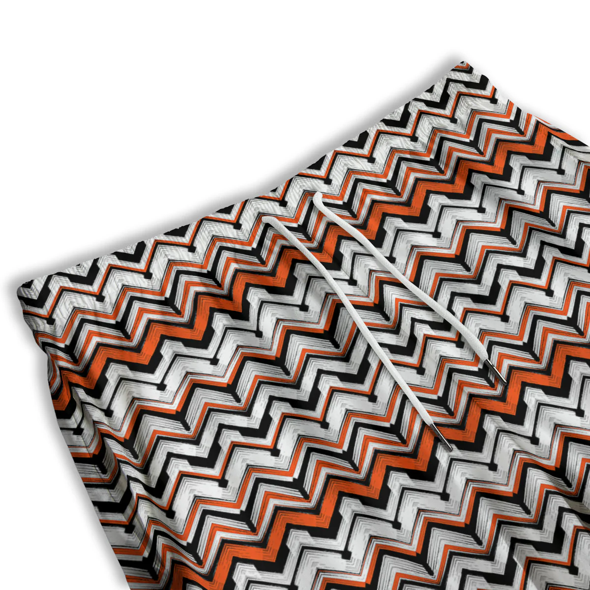 Multicolor Hand Drawn Zigzag Print Men's Athletic Shorts - Image 3