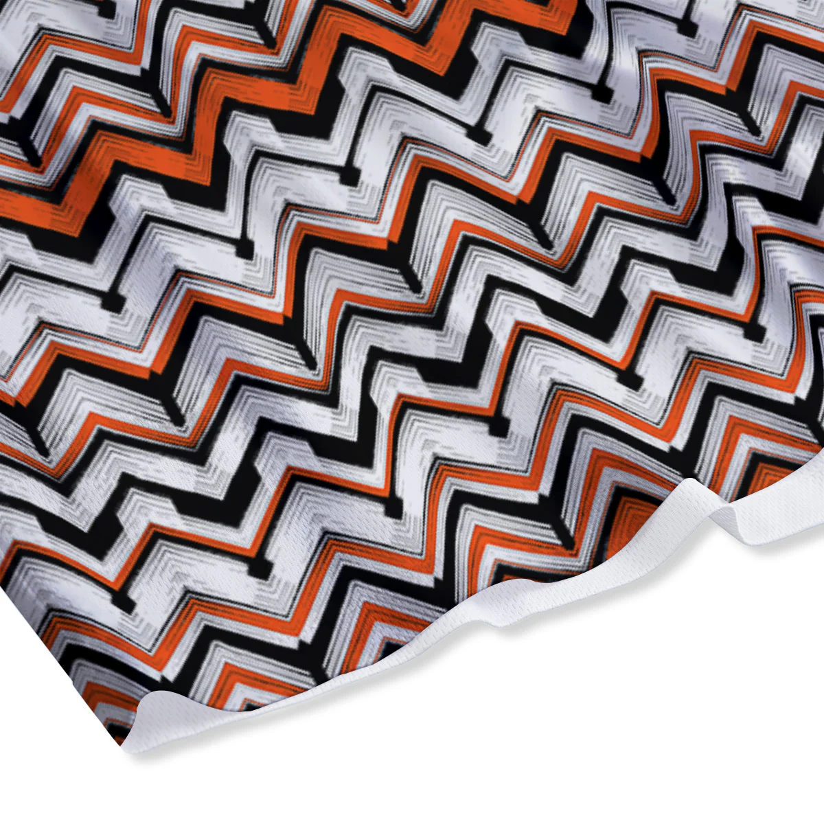 Multicolor Hand Drawn Zigzag Print Mesh Shorts - Image 4