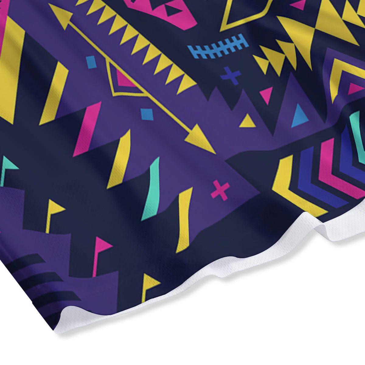 Multicolor Tribal Navajo Geometric Print Mesh Shorts - Image 4