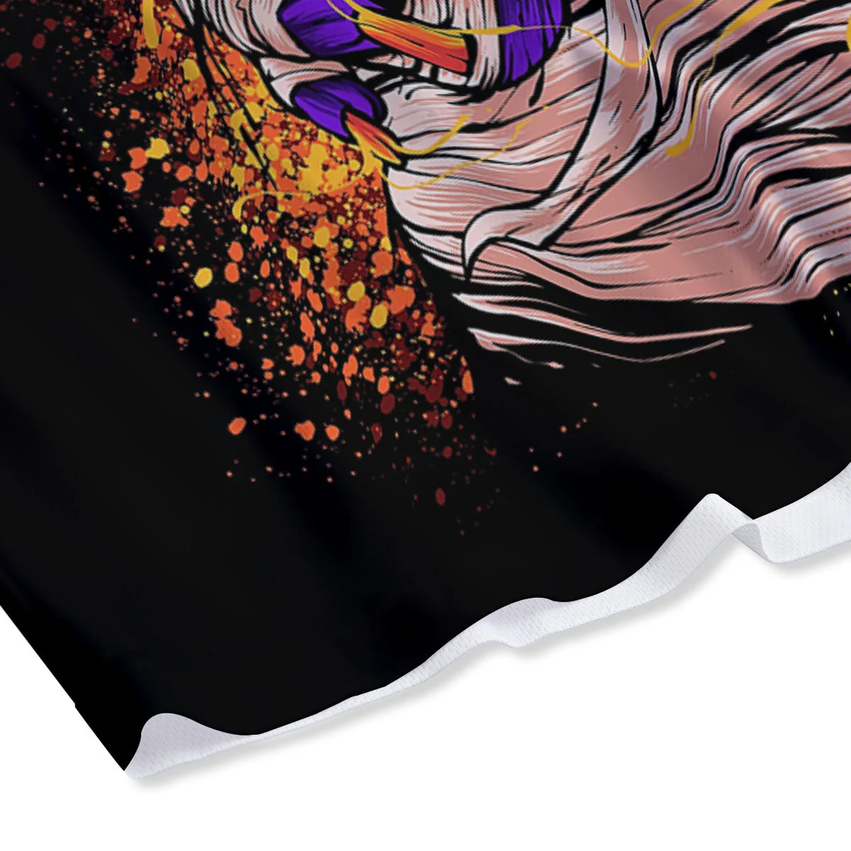 Mummy Halloween Print Mesh Shorts - Image 4