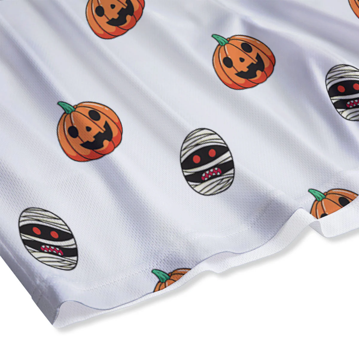 Mummy Halloween Print Pattern Mesh Shorts - Image 4