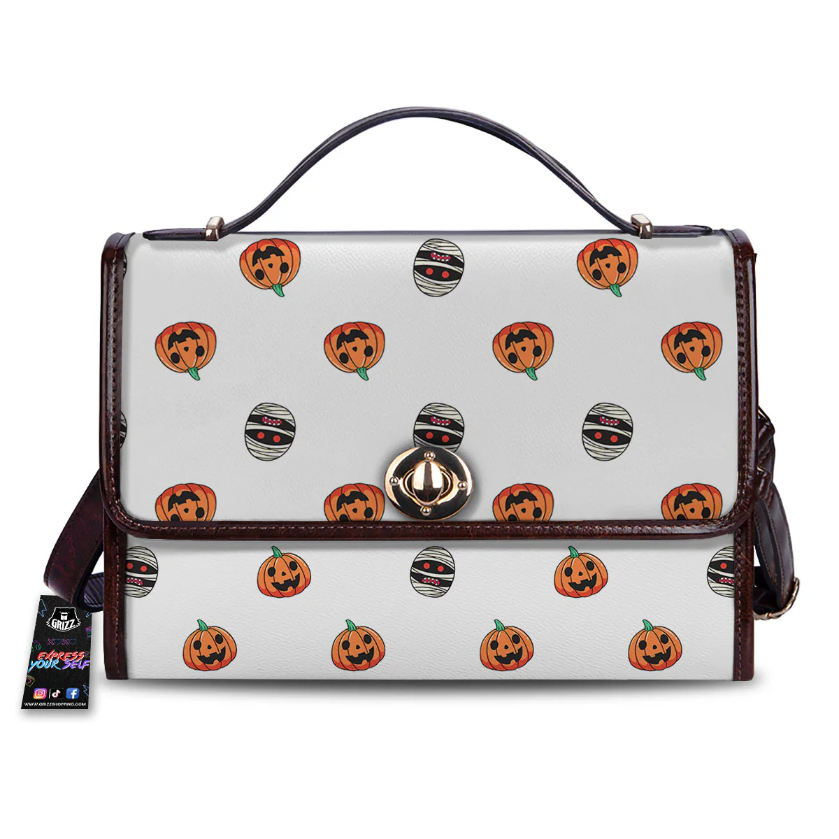 Mummy Halloween Print Pattern Women's Satchel Bag