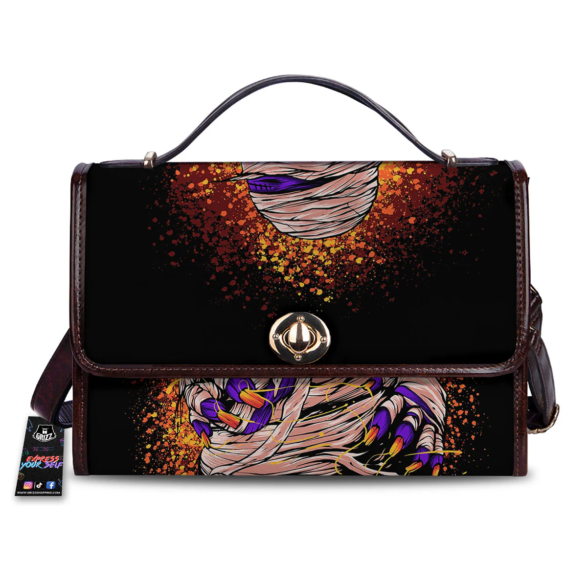 Mummy Halloween Print Women's Satchel Bag