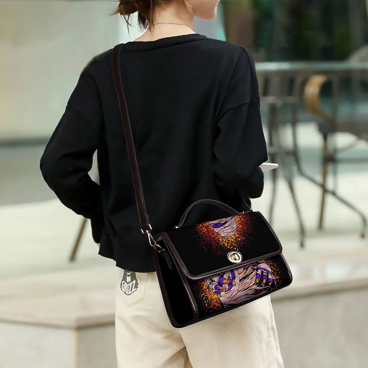 Mummy Halloween Print Women's Satchel Bag - Image 3