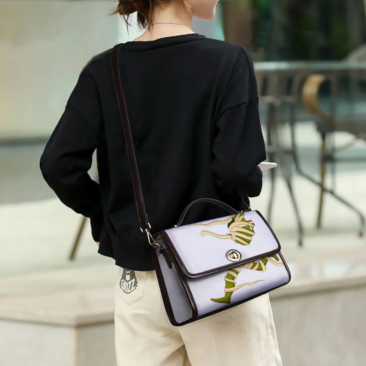 Mummy Running Print Women's Satchel Bag - Image 3