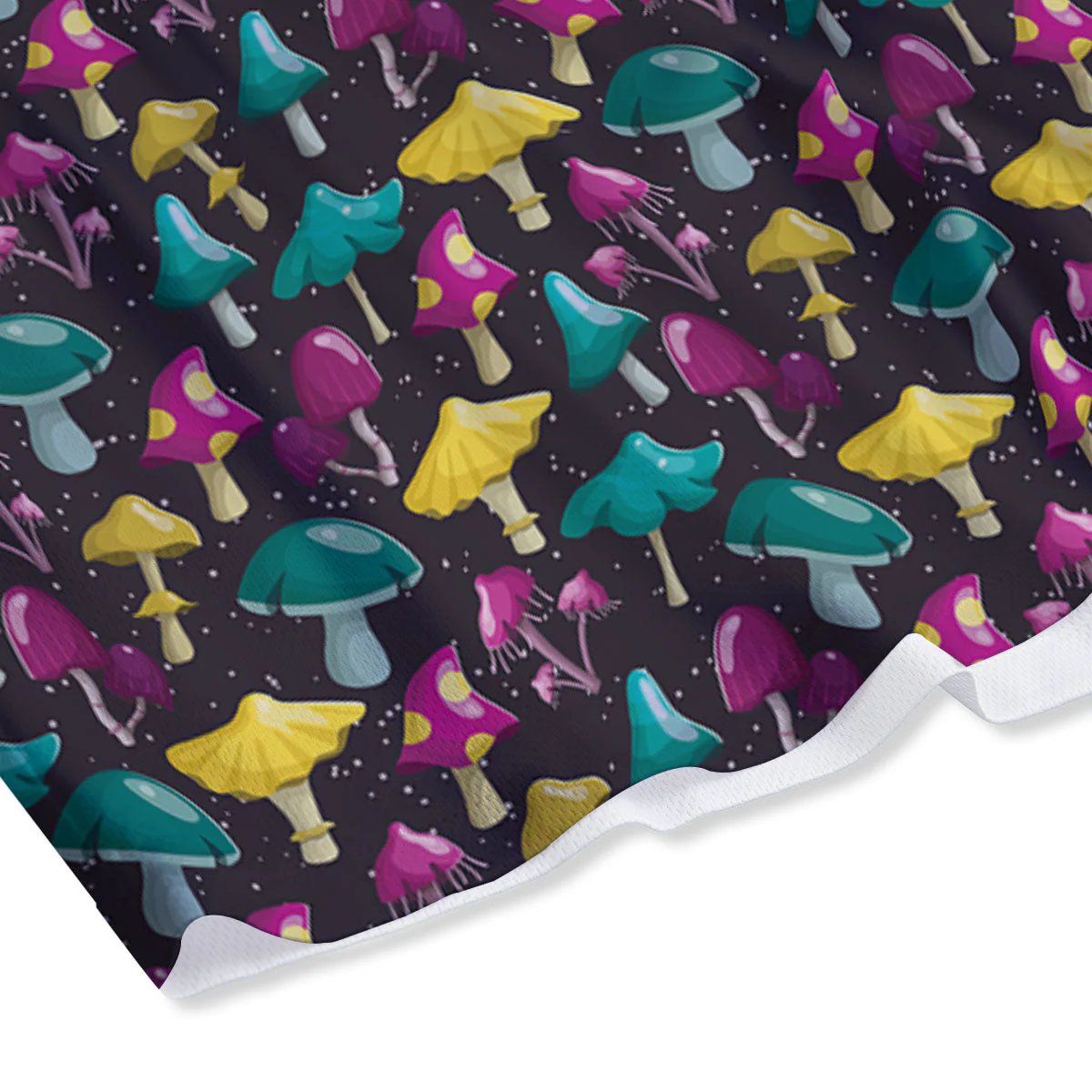 Mushroom Cartoon Print Pattern Mesh Shorts - Image 4