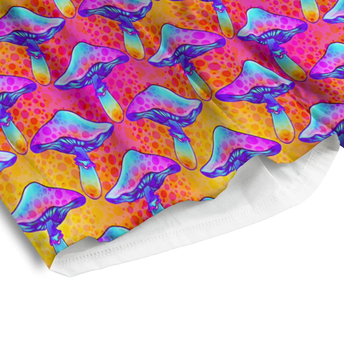 Mushroom Psychedelic Hippie Print Pattern Men's Athletic Shorts - Image 4