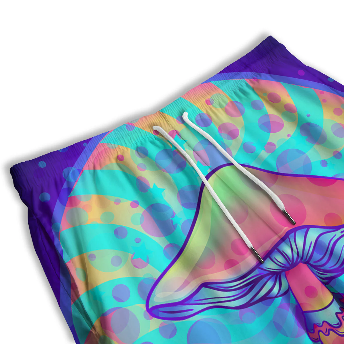 Mushrooms Psychedelic Print Men's Athletic Shorts - Image 3