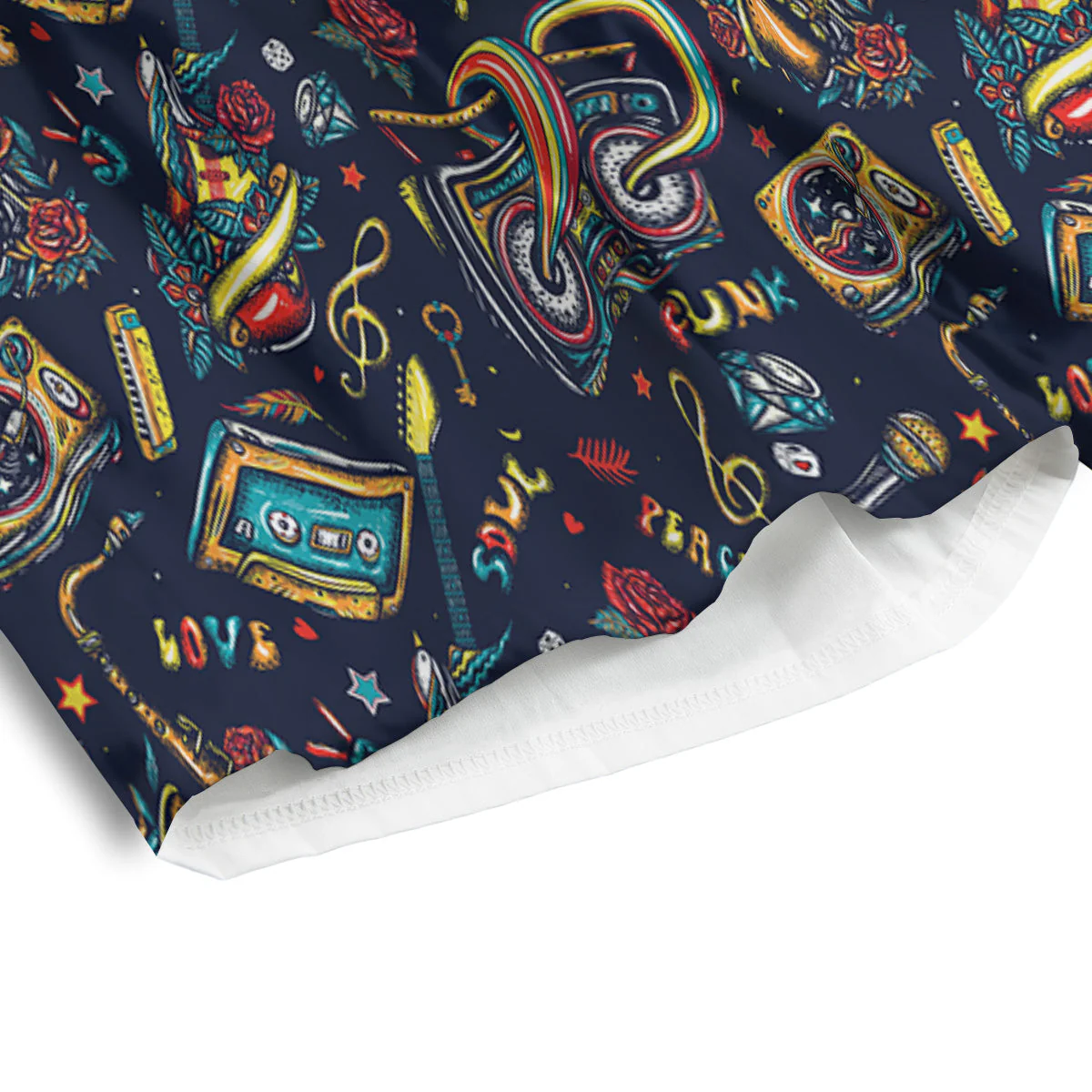 Musical Instruments Print Pattern Men's Athletic Shorts - Image 4