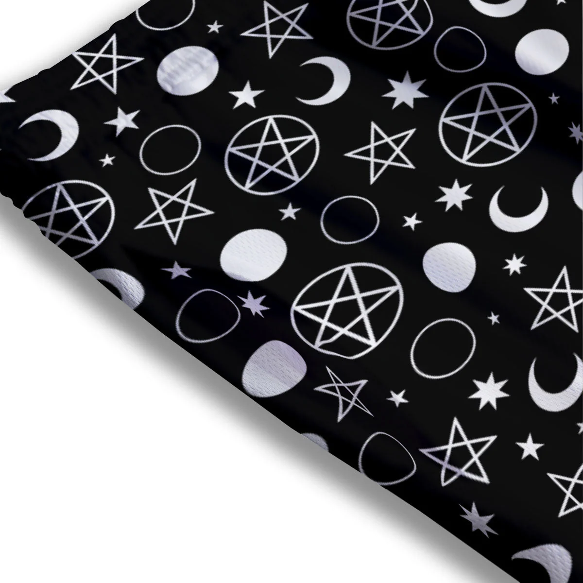 Mystic Witch White And Black Print Mesh Shorts - Image 3