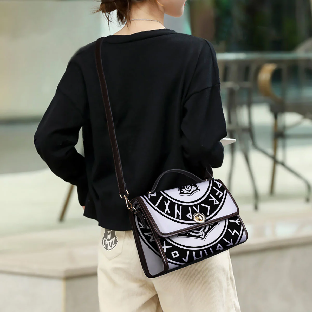 Mythology Mjolnir Norse Print Women's Satchel Bag - Image 3