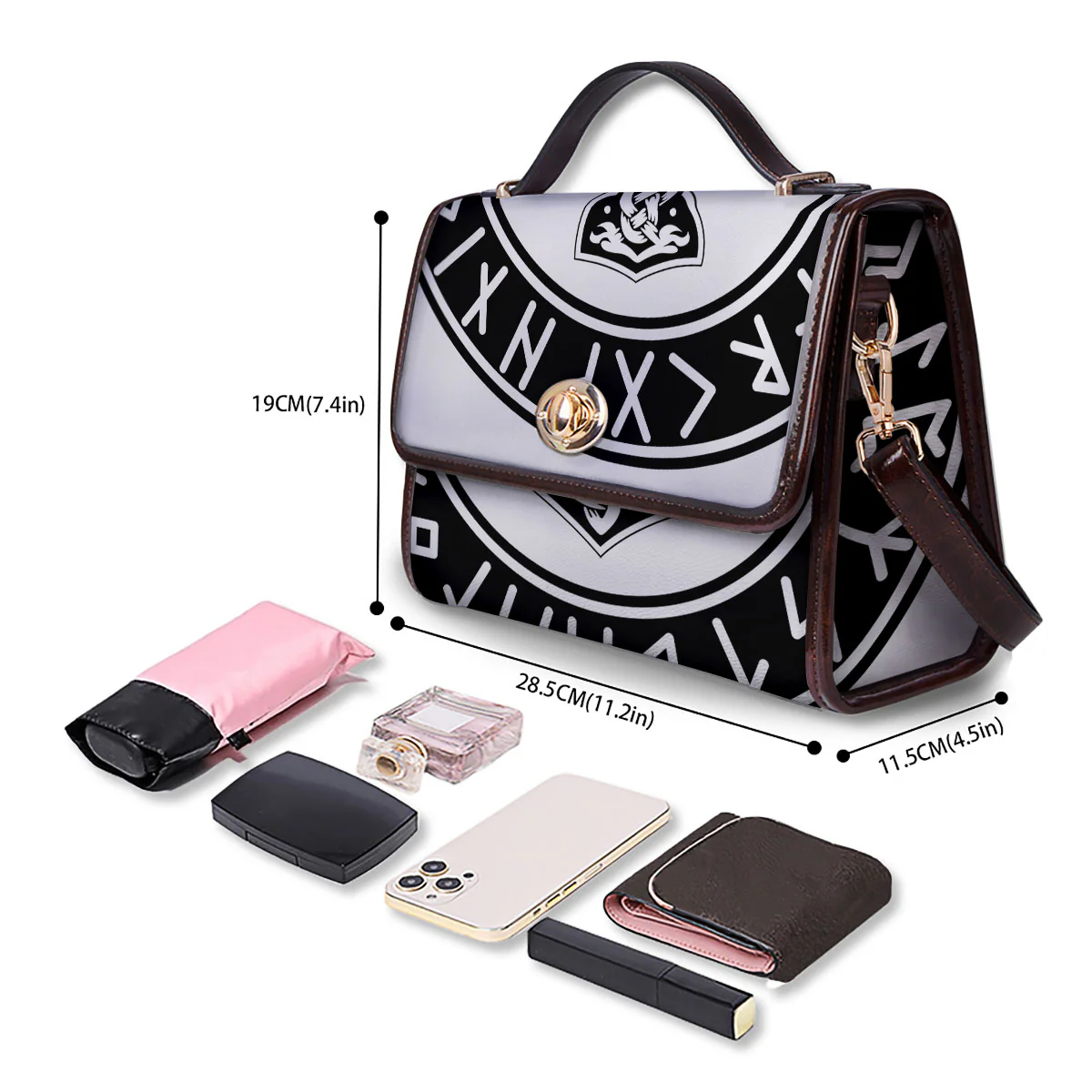 Mythology Mjolnir Norse Print Women's Satchel Bag - Image 4