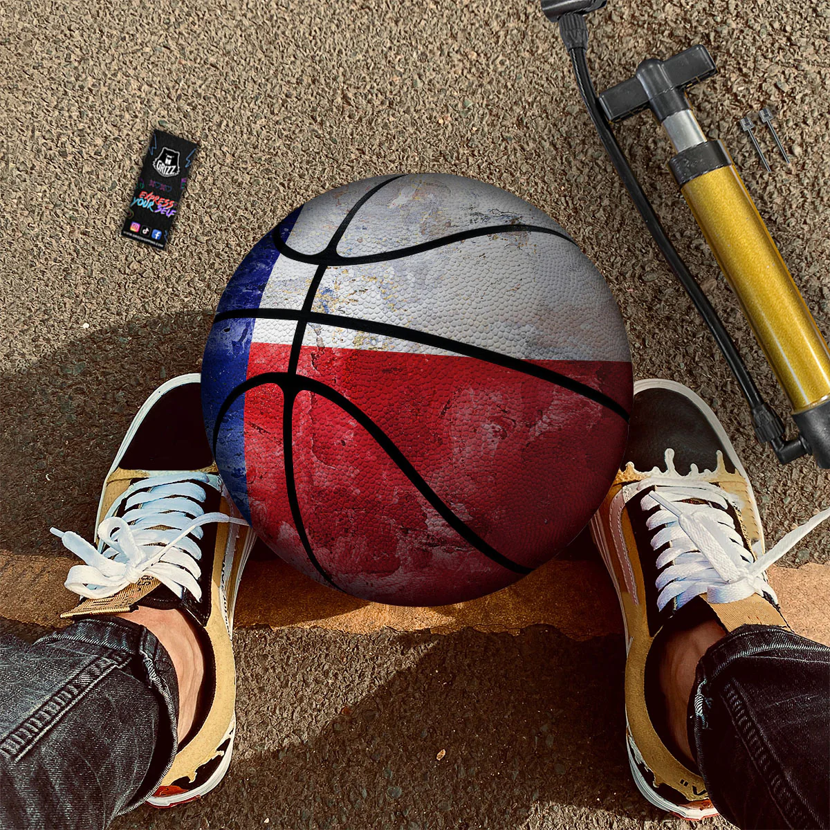 National Texas Flag Print Basketball - Image 2