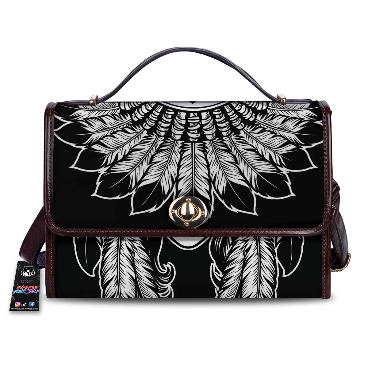 Native Indian Girl Tribal Print Women's Satchel Bag