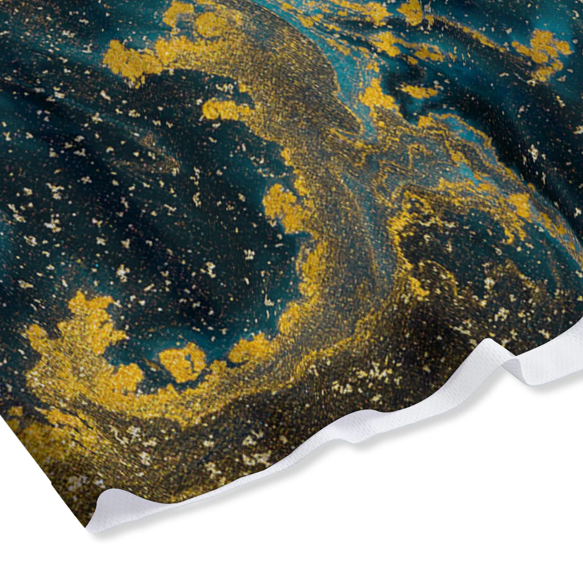 Natural Luxury Blue And Gold Marble Print Mesh Shorts - Image 4