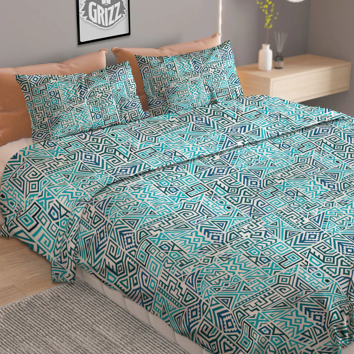 Navajo Ancient Geometric Print Duvet Cover Bedding Set - Image 2