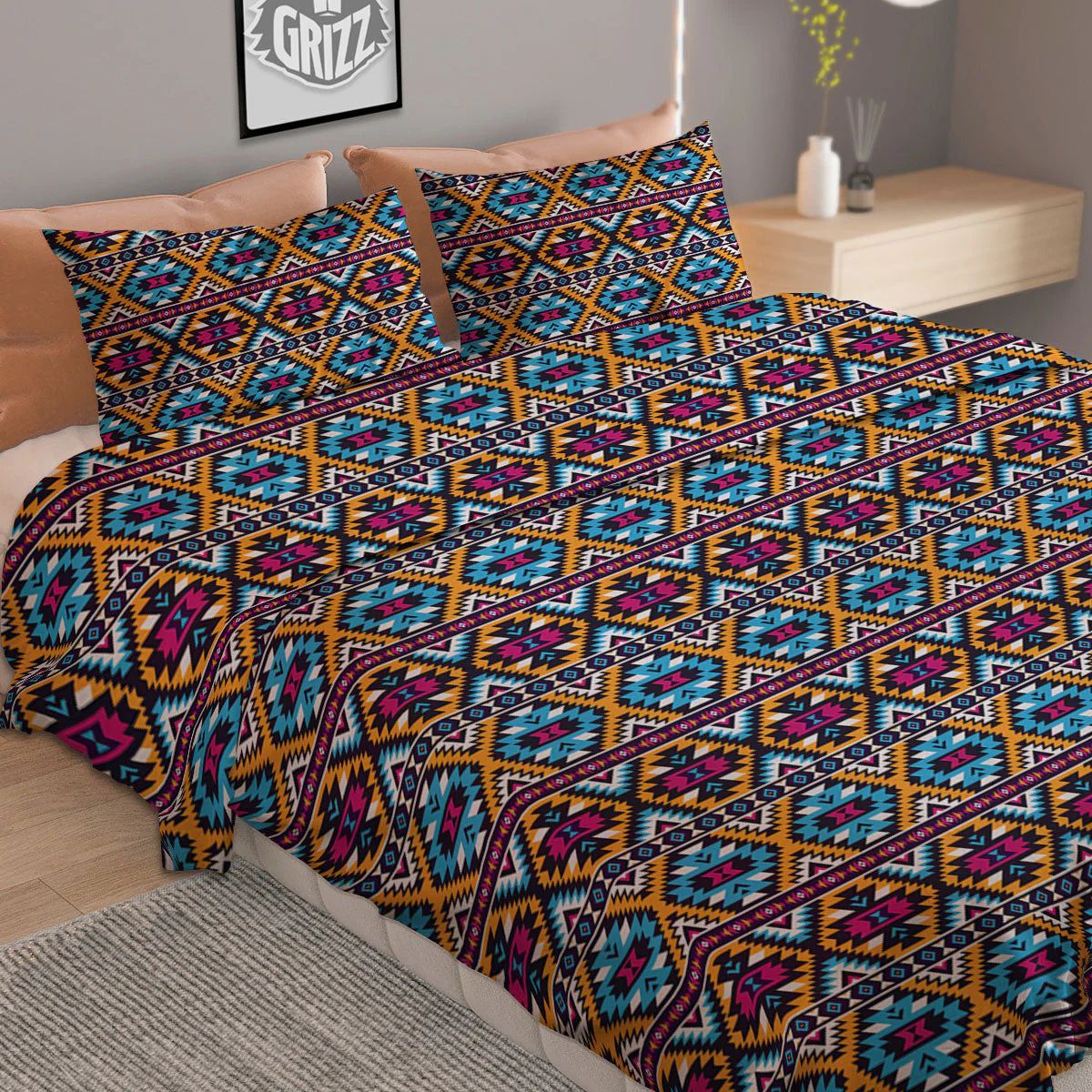 Navajo Geometric Ethnic Print Pattern Duvet Cover Bedding Set - Image 2