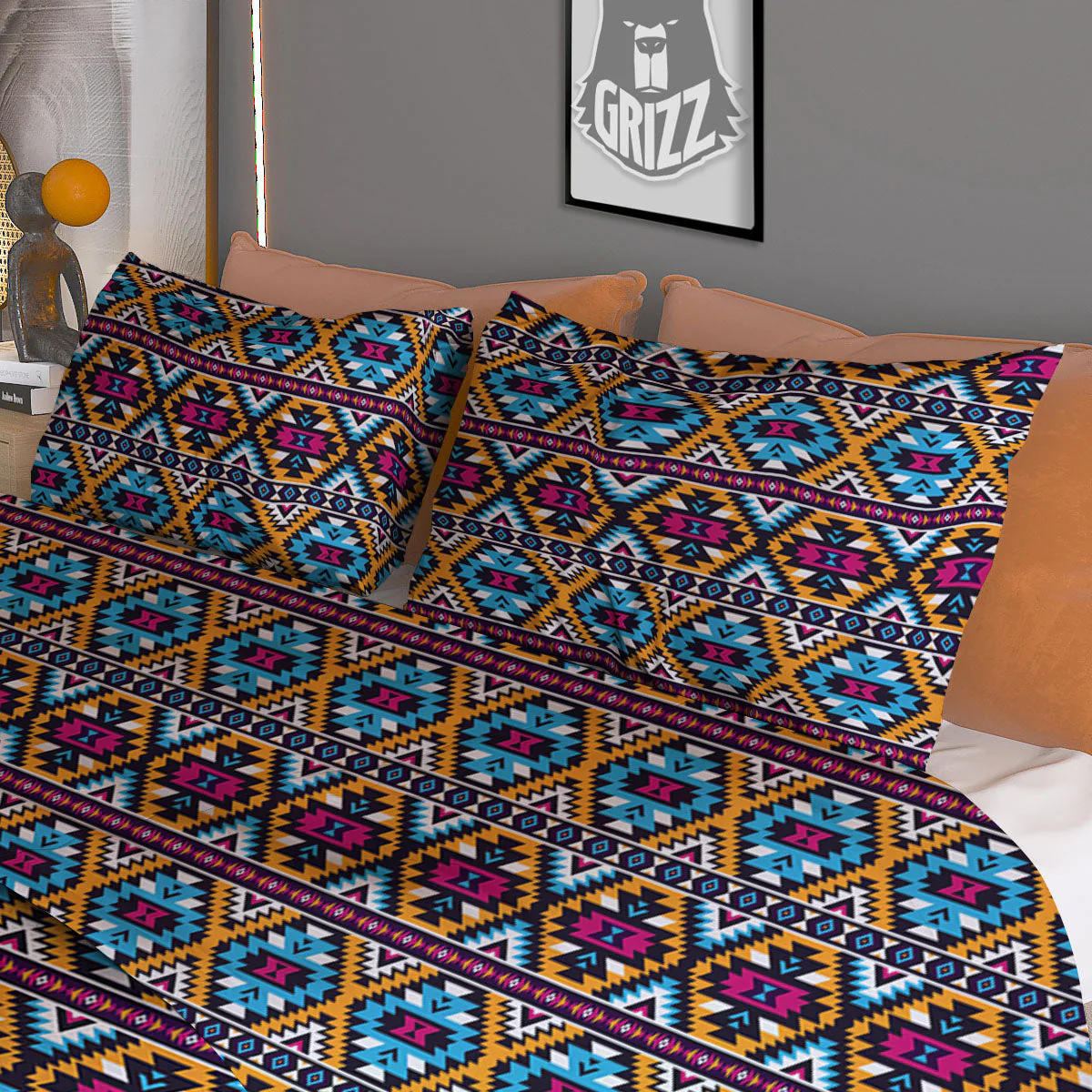 Navajo Geometric Ethnic Print Pattern Duvet Cover Bedding Set - Image 3