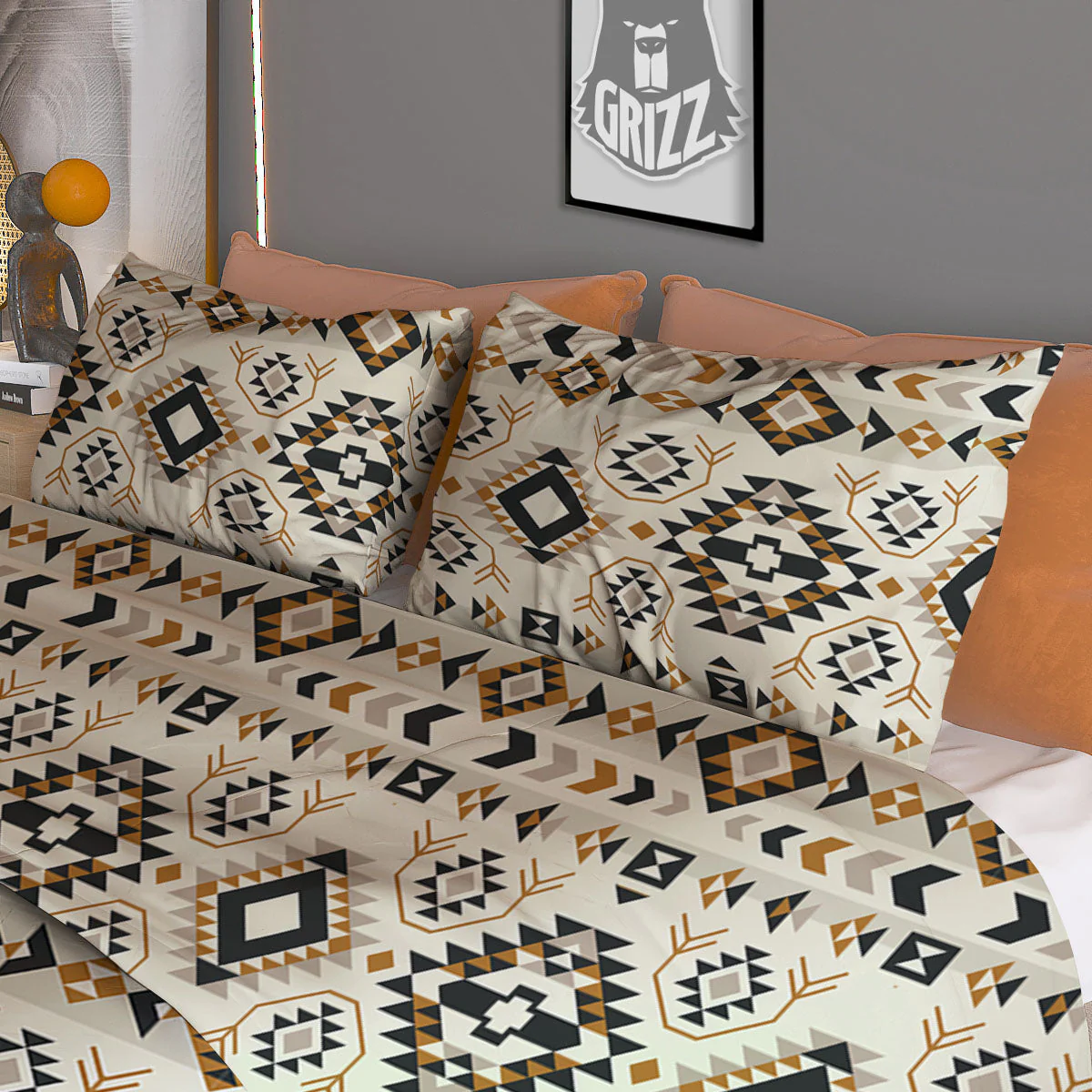 Navajo Geometric Style Print Pattern Duvet Cover Bedding Set - Image 3