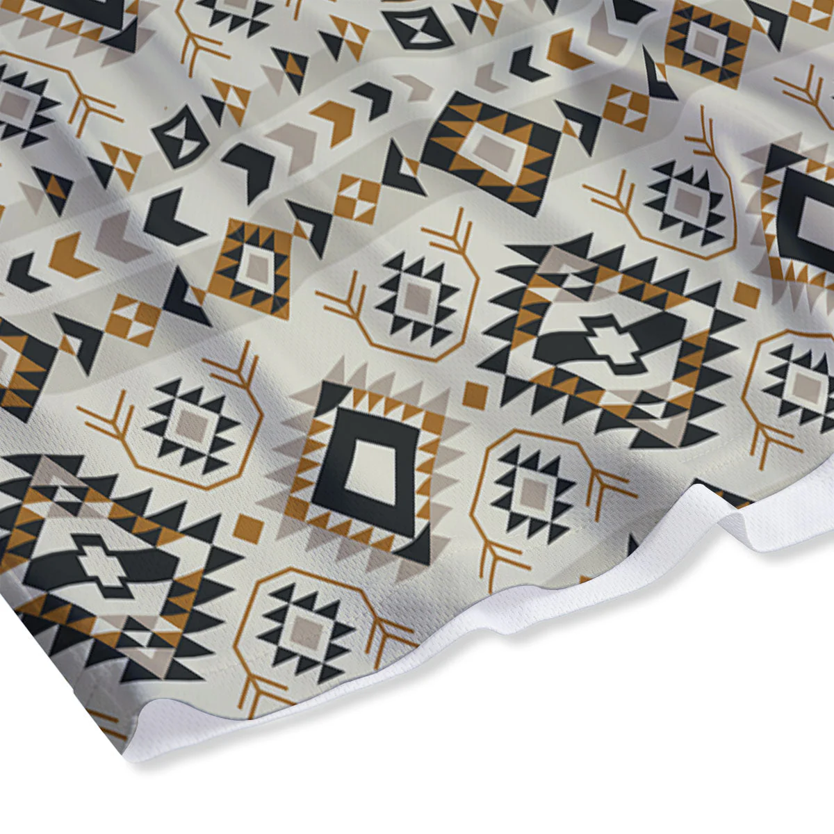Navajo Geometric Style Print Pattern Mesh Shorts - Image 4