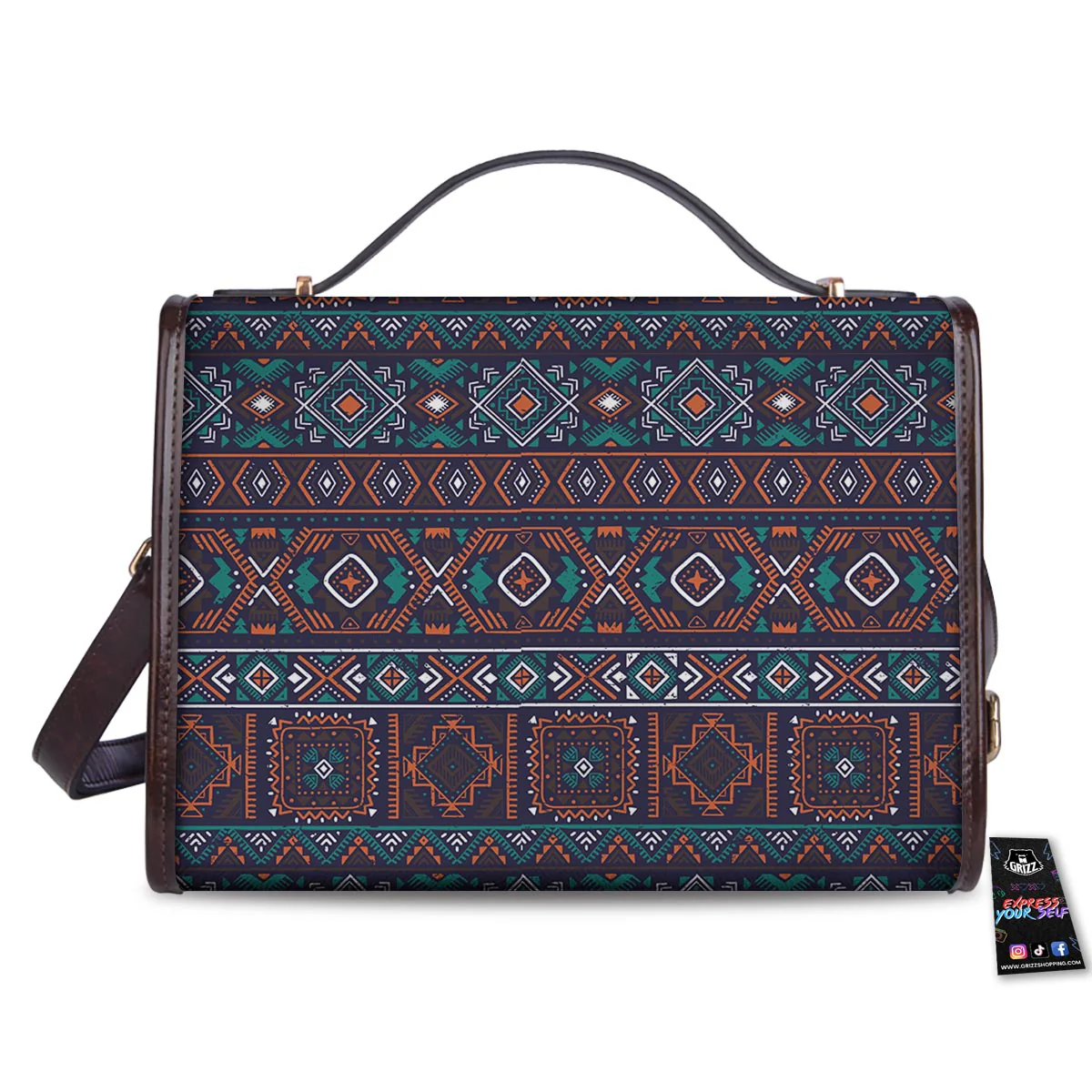 Navajo Retro Tribal Print Pattern Women's Satchel Bag - Image 2