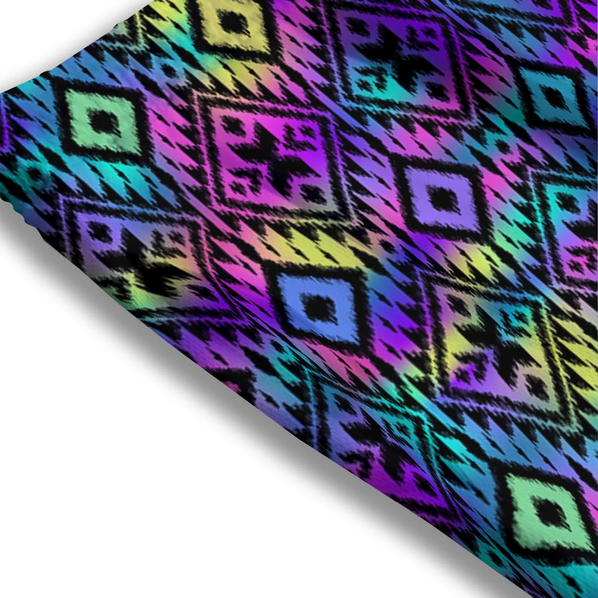 Navajo Triangle Ethnic Print Pattern Mesh Shorts - Image 3