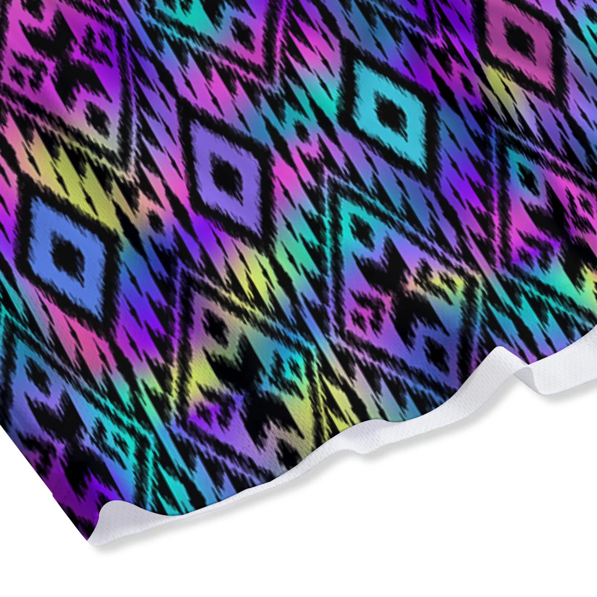 Navajo Triangle Ethnic Print Pattern Mesh Shorts - Image 4