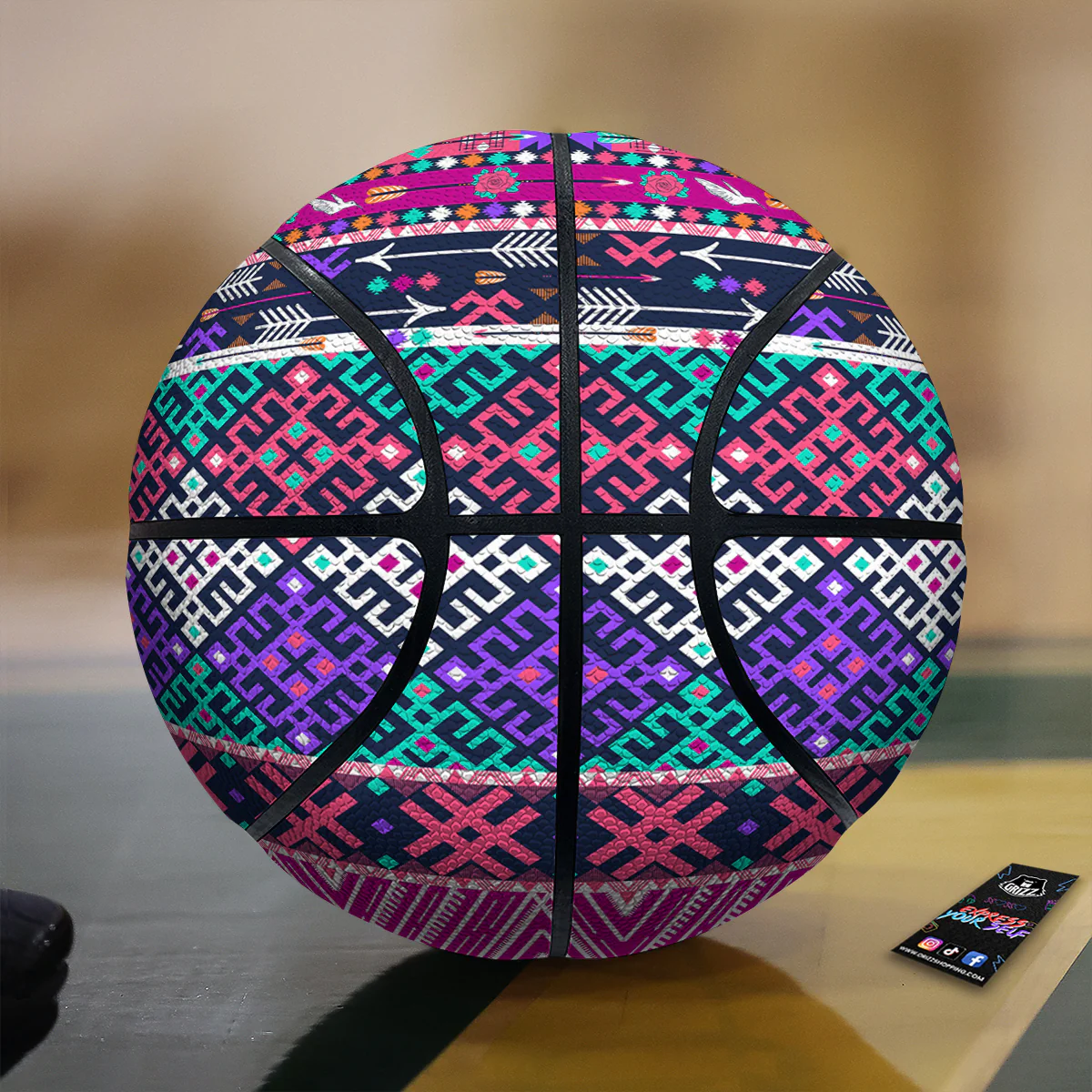 Navajo Tribal Colorful Native Print Basketball