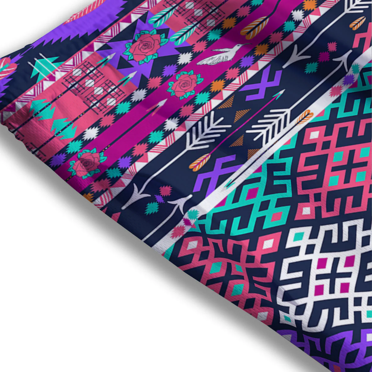 Navajo Tribal Colorful Native Print Mesh Shorts - Image 3