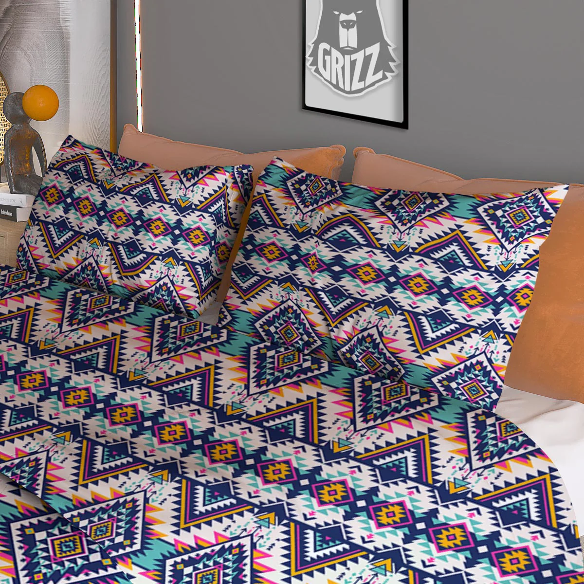 Navajo Tribal Pendleton Print Pattern Duvet Cover Bedding Set - Image 3