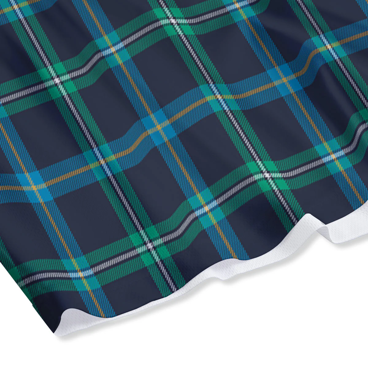 Navy Plaid And Blue Green Print Pattern Mesh Shorts - Image 4