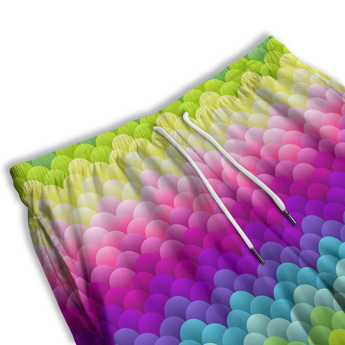 Neon Rainbow Light Blobs Print Pattern Men's Athletic Shorts - Image 3