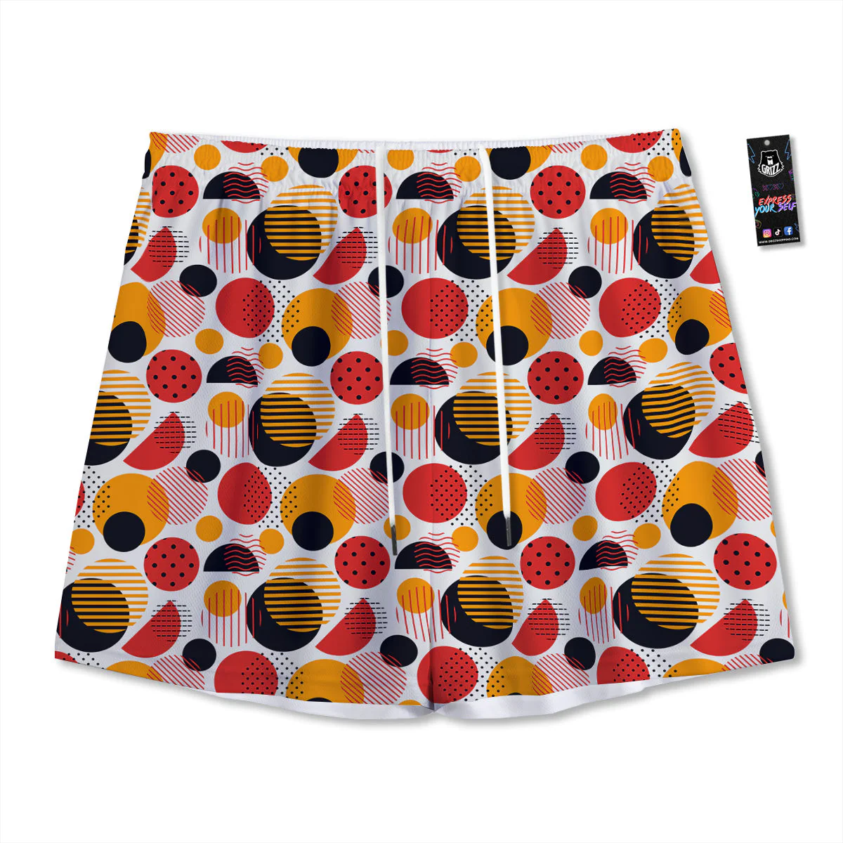 New Style Polka Dot Ornaments Print Pattern Mesh Shorts
