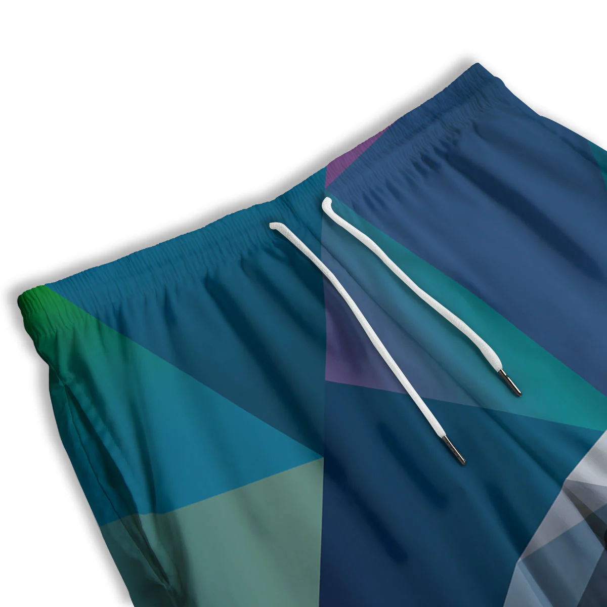 Northern Lights Geometric Polygonal Print Men's Athletic Shorts - Image 3