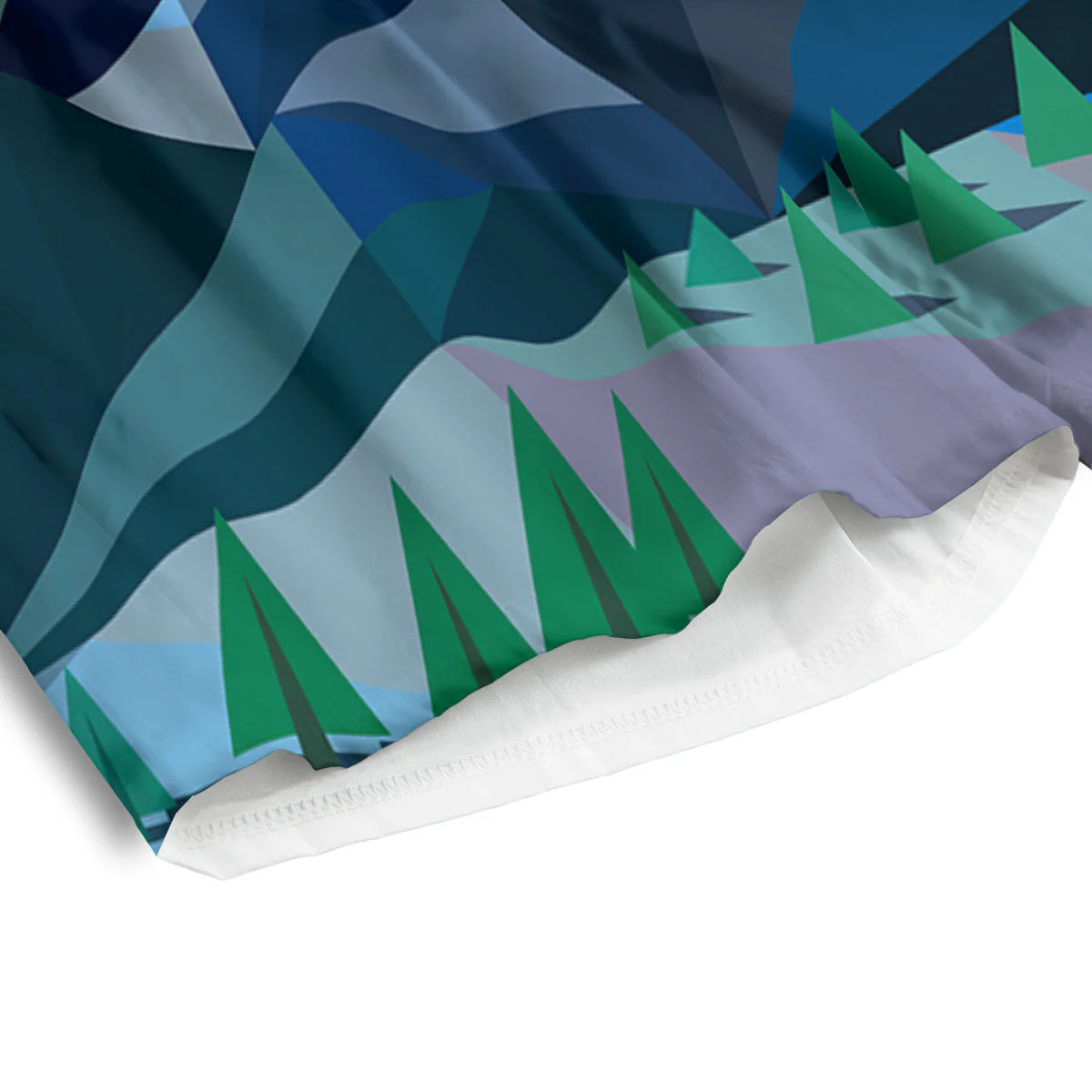 Northern Lights Geometric Polygonal Print Men's Athletic Shorts - Image 4