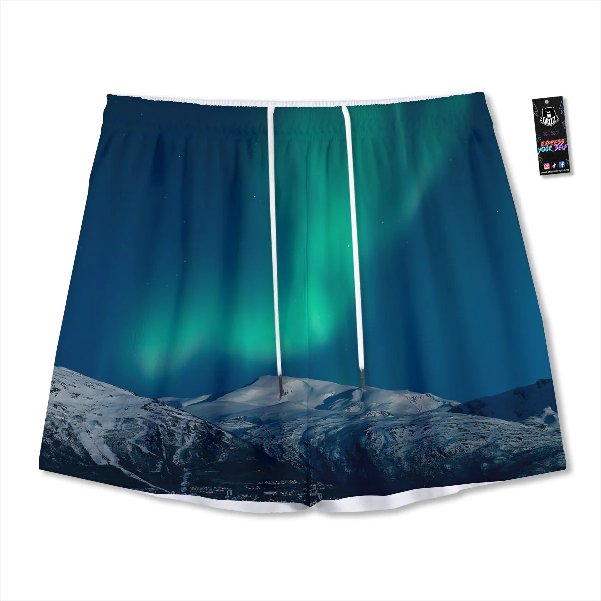 Northern Lights Print Mesh Shorts