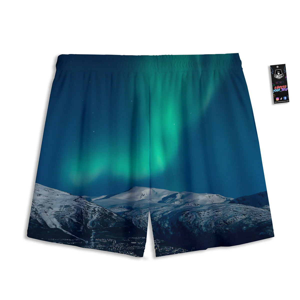 Northern Lights Print Mesh Shorts - Image 2