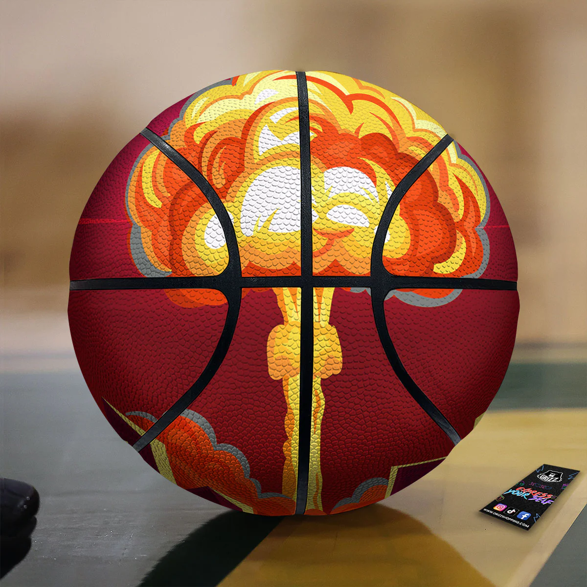 Nuclear Explosion In City Print Basketball