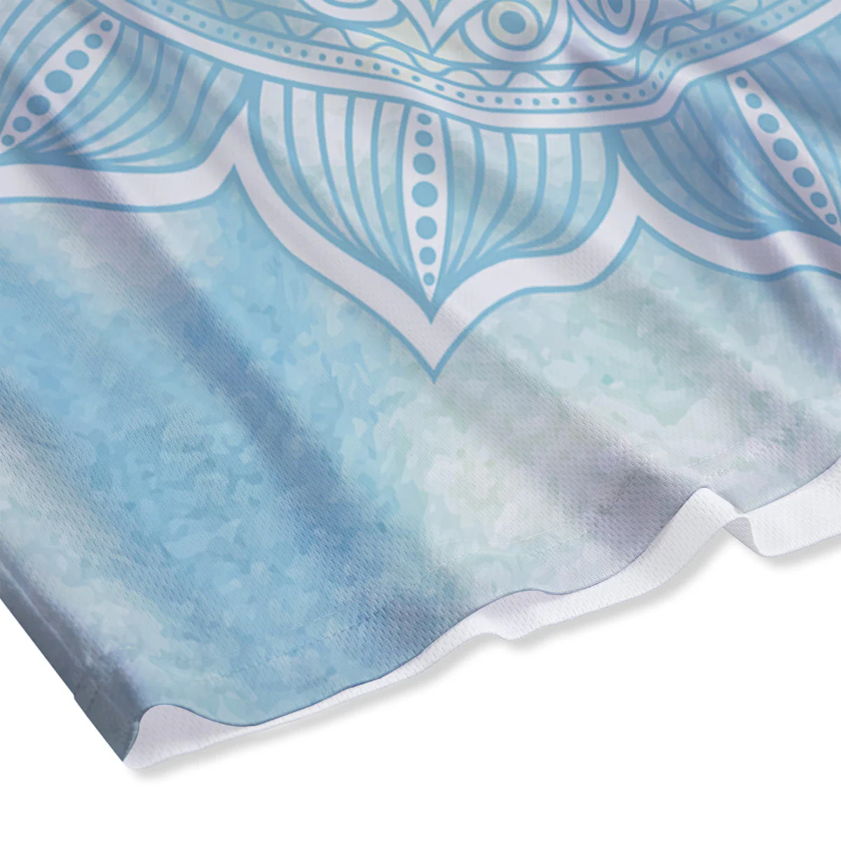 Om Mandala Blue Print Mesh Shorts - Image 4