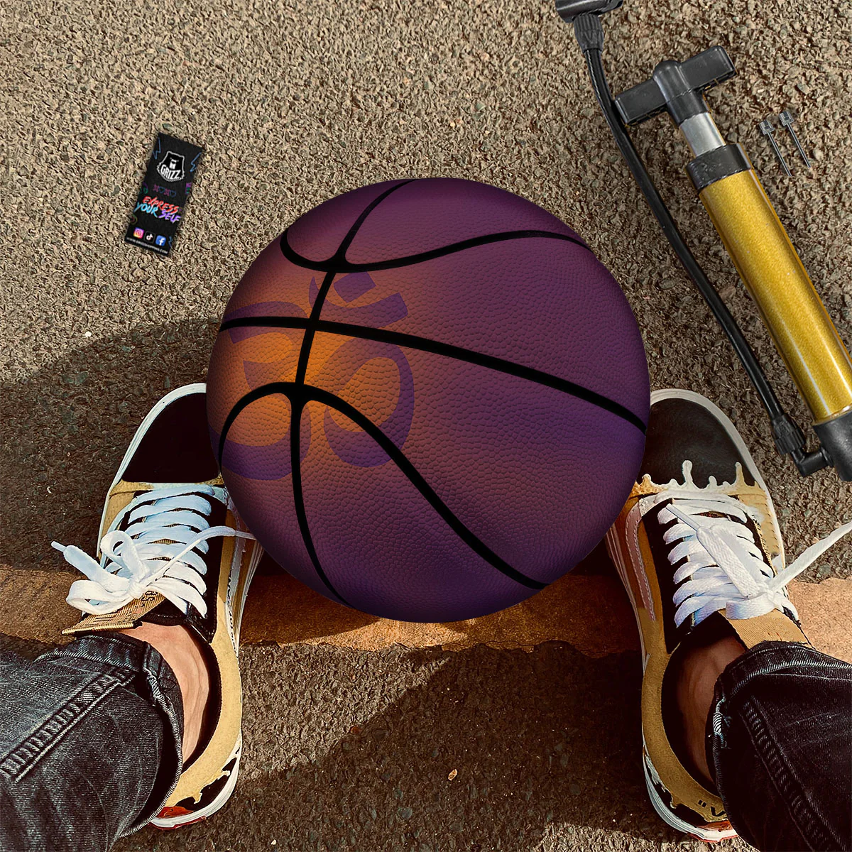 Om Mantra Print Basketball - Image 2