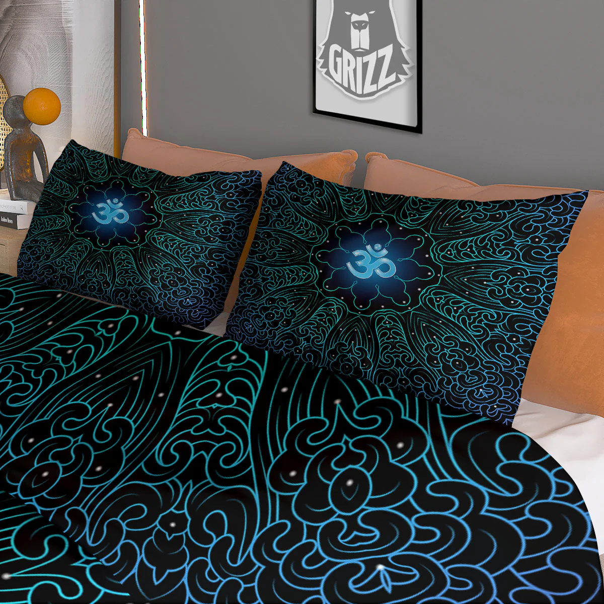 Om Psychedelic Print Duvet Cover Bedding Set - Image 3