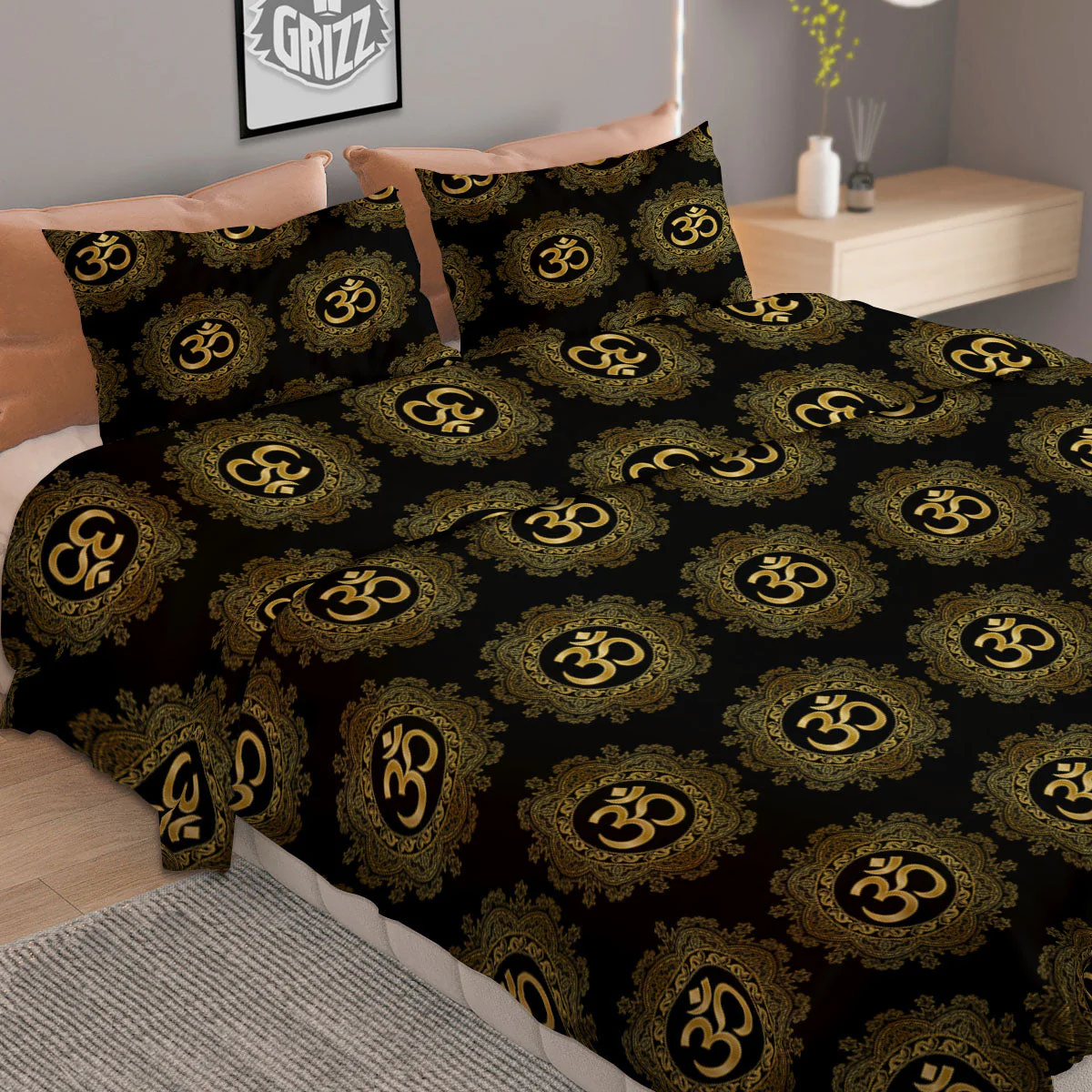 Om Sign Boho Print Pattern Duvet Cover Bedding Set - Image 2