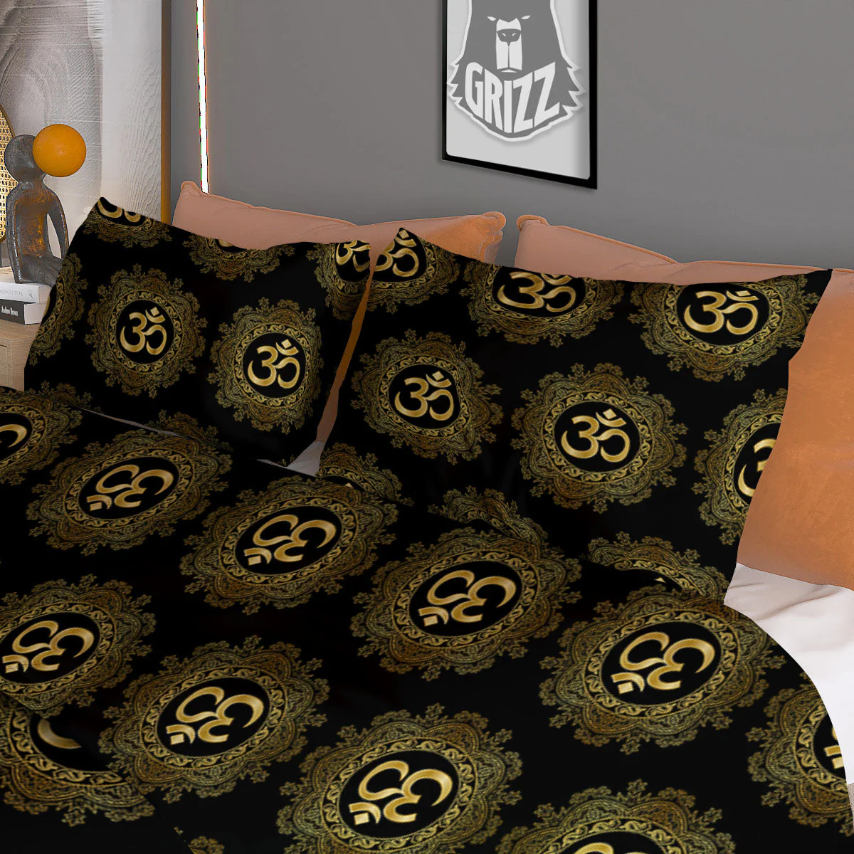 Om Sign Boho Print Pattern Duvet Cover Bedding Set - Image 3