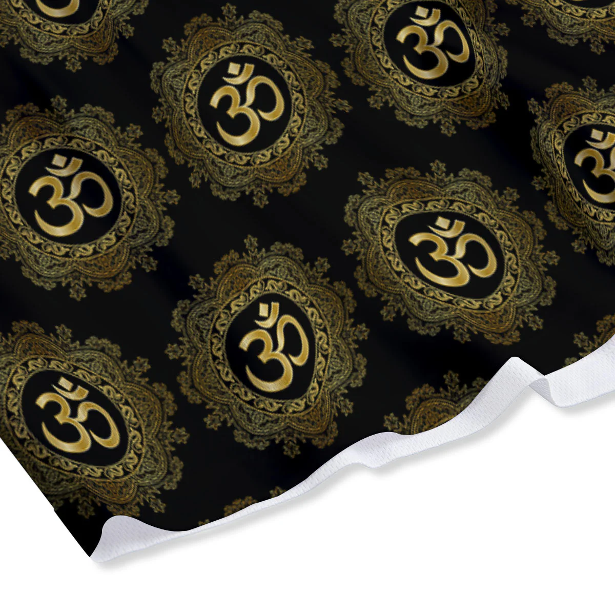 Om Sign Boho Print Pattern Mesh Shorts - Image 4