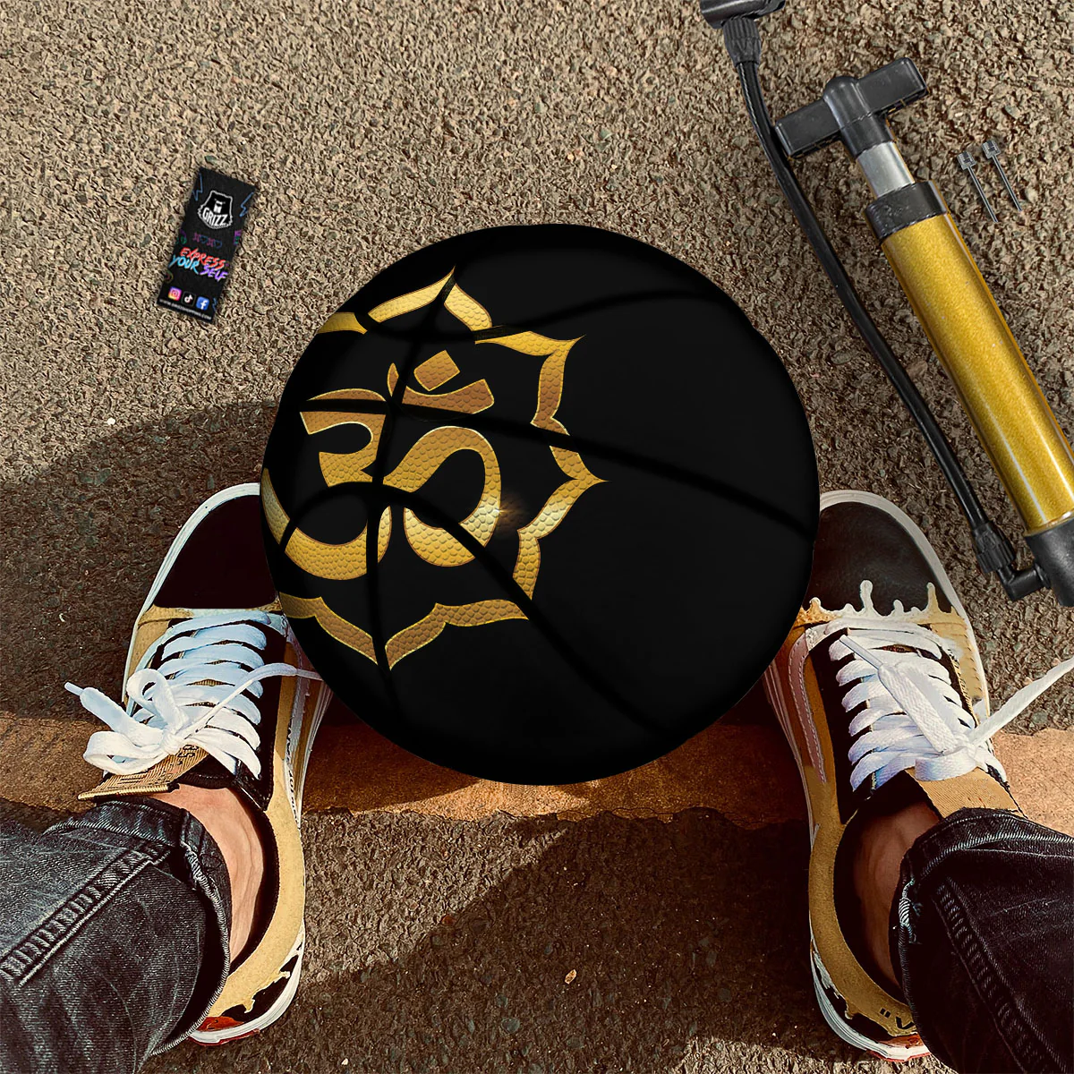 Om Sign Print Basketball - Image 2